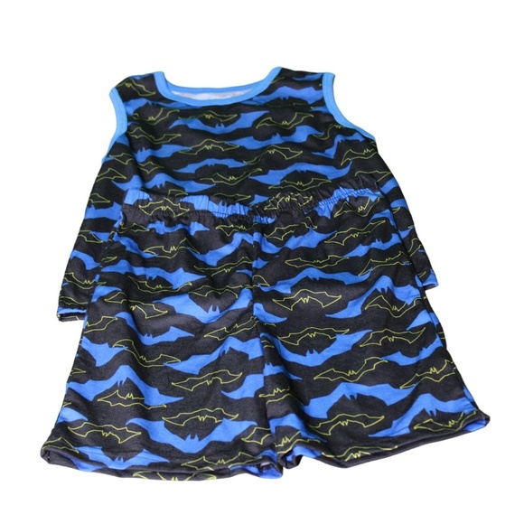 DC Comics Batman Batmobile Black Blue 3 Piece Pajama Set Boys 8 - Picture 3 of 6